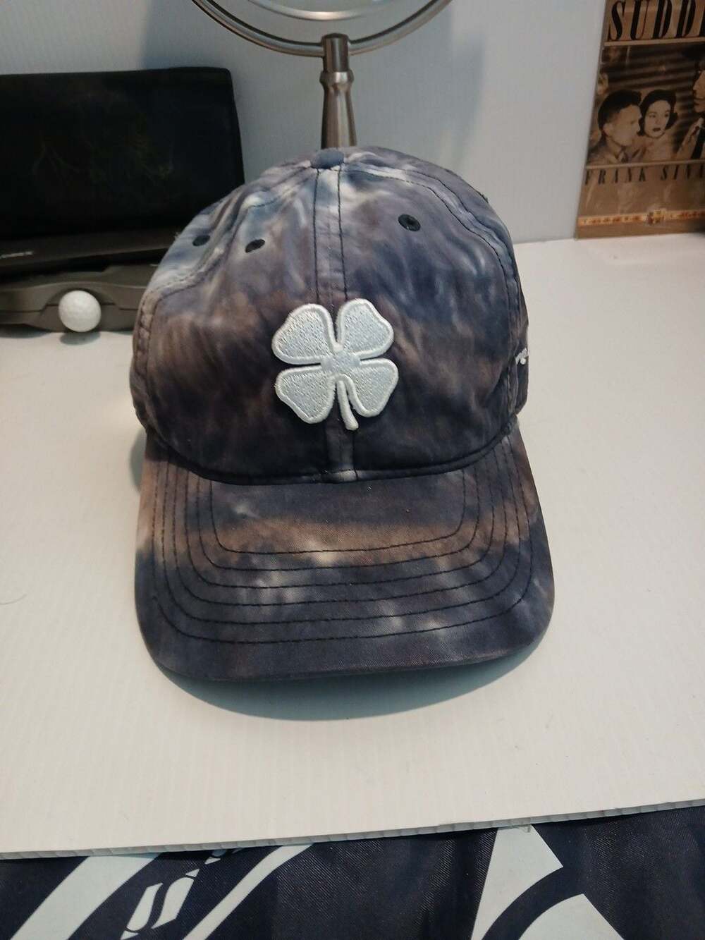 Black Clover Baseball Hat Blue Tie Dye Live Lucky